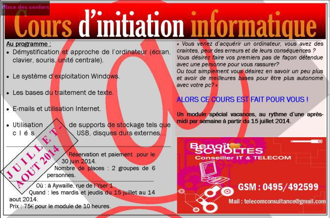 Cours d'initiation informatique AYWAILLE à Aywaille